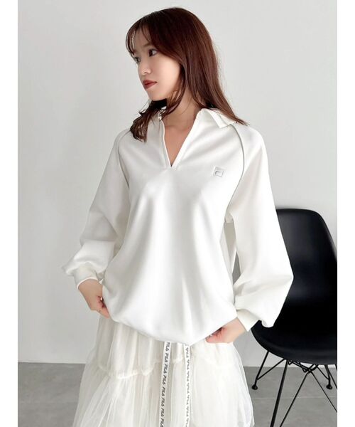 dazzlin（ダズリン）の「【FILA別注】シャツカラーカットプルオーバー（Tシャツ/カットソー・レディース・オフホワイト/ネイビー/ブラウン・FREE）」の22枚目の写真