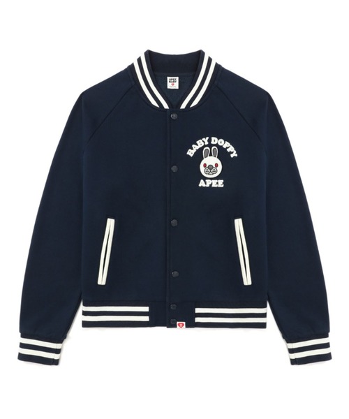A BATHING APE（アベイシングエイプ）の「BABY DOPPY BASEBALL JACKET（ブルゾン・レディース・ネイビー/レッド・SMALL/X-SMALL）」の2枚目の写真