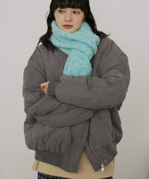 MERLOT（メルロー）の「ドライタッチ中綿キルティングバルーンブルゾン（ブルゾン・レディース・ベージュ/グレー・FREE）」の2枚目の写真