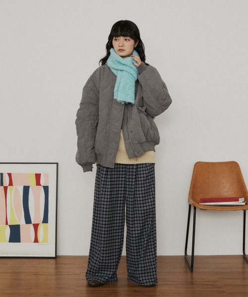 MERLOT（メルロー）の「ドライタッチ中綿キルティングバルーンブルゾン（ブルゾン・レディース・ベージュ/グレー・FREE）」の9枚目の写真