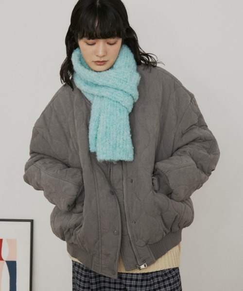 MERLOT（メルロー）の「ドライタッチ中綿キルティングバルーンブルゾン（ブルゾン・レディース・ベージュ/グレー・FREE）」の5枚目の写真