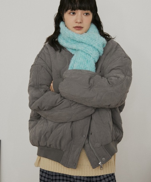 MERLOT（メルロー）の「ドライタッチ中綿キルティングバルーンブルゾン（ブルゾン・レディース・ベージュ/グレー・FREE）」の3枚目の写真