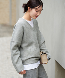 plage プラージュ ふわふわニット マスタード Vネック ゆったりセーター plage プラージュ ふわふわニット マスタード Vネック ゆったり