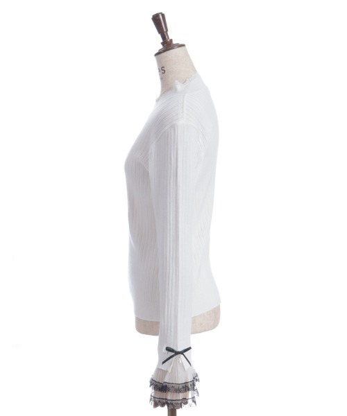 axes femme(アクシーズファム)の「リボン×チュールレースニット(ニット/セーター・レディース・ホワイト/ブラック/ラベンダー/ピンク・FREE)」の10枚目の写真