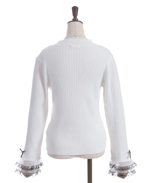 axes femme(アクシーズファム)の「リボン×チュールレースニット(ニット/セーター・レディース・ホワイト/ブラック/ラベンダー/ピンク・FREE)」の11枚目の写真