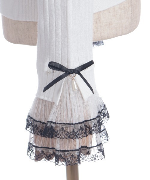 axes femme(アクシーズファム)の「リボン×チュールレースニット(ニット/セーター・レディース・ホワイト/ブラック/ラベンダー/ピンク・FREE)」の14枚目の写真