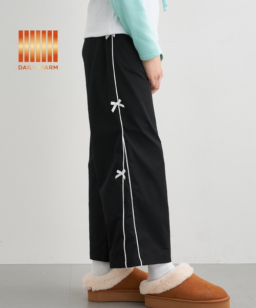 セール】キッズ 裏微起毛サイドラインリボンパンツ（その他パンツ
