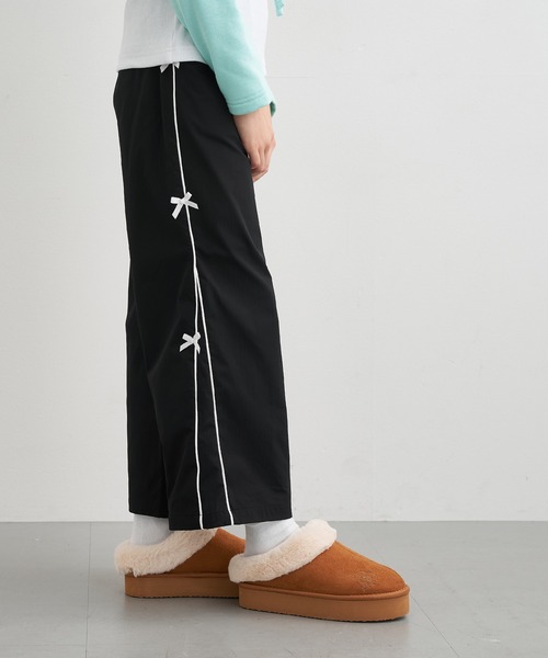 セール】キッズ 裏微起毛サイドラインリボンパンツ（その他パンツ