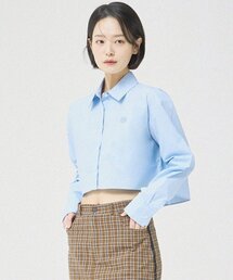 (W)セージクロップシャツ-スカイブルー