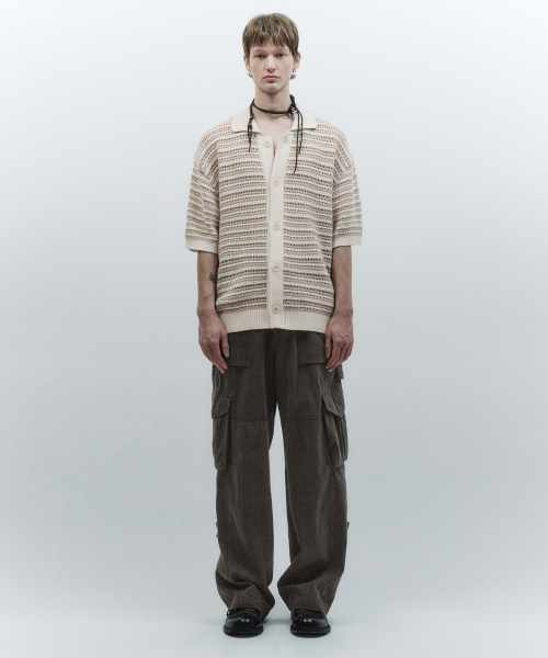 INSILENCE(インサイロンス)の「ショートスリーブカラーカーディガン ASH BEIGE(カーディガン/ボレロ・レディース・その他・MEDIUM/LARGE/SMALL)」の2枚目の写真