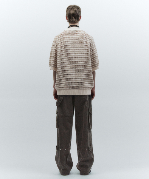 INSILENCE(インサイロンス)の「ショートスリーブカラーカーディガン ASH BEIGE(カーディガン/ボレロ・レディース・その他・MEDIUM/LARGE/SMALL)」の4枚目の写真
