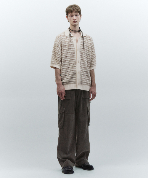 INSILENCE(インサイロンス)の「ショートスリーブカラーカーディガン ASH BEIGE(カーディガン/ボレロ・レディース・その他・MEDIUM/LARGE/SMALL)」の5枚目の写真