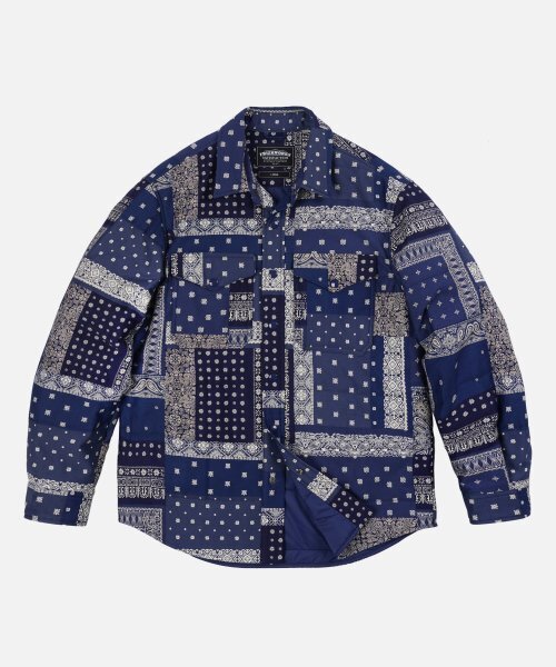 FRIZMWORKS(フリズムワークス)の「BANDANA PADDING SHIRT JACKET _ BLUE(ダウンジャケット/コート・メンズ・その他・MEDIUM/LARGE)」の2枚目の写真