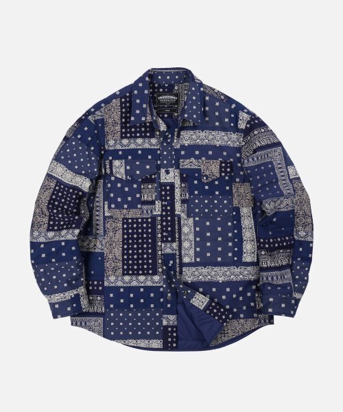 FRIZMWORKS(フリズムワークス)の「BANDANA PADDING SHIRT JACKET _ BLUE(ダウンジャケット/コート・メンズ・その他・MEDIUM/LARGE)」の3枚目の写真