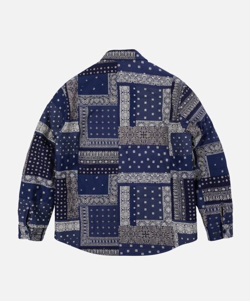 FRIZMWORKS(フリズムワークス)の「BANDANA PADDING SHIRT JACKET _ BLUE(ダウンジャケット/コート・メンズ・その他・MEDIUM/LARGE)」の4枚目の写真