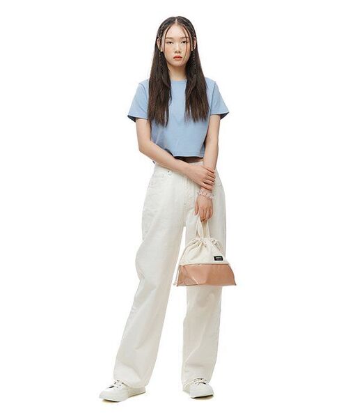 MUSINSA STANDARD WOMAN（ムシンサスタンダードウーマン）の「ウィメンズクルーネッククロップTシャツ[スカイブルー]（Tシャツ/カットソー・レディース・その他・SMALL/MEDIUM/LARGE/X-LARGE/X-SMALL）」の10枚目の写真