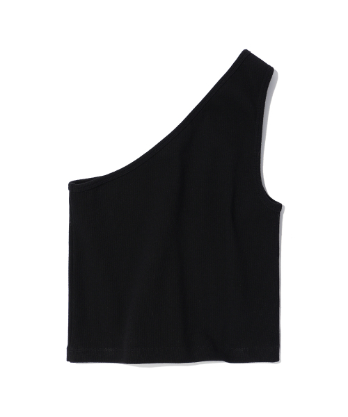 YOUHEE(ユヒ)の「ONE SHOULDER LOGO SLEEVELESS BLACK(Tシャツ/カットソー・レディース・その他・FREE)」の5枚目の写真