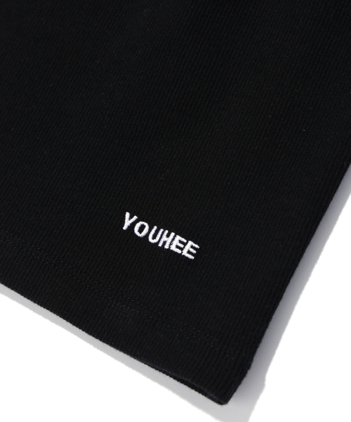 YOUHEE(ユヒ)の「ONE SHOULDER LOGO SLEEVELESS BLACK(Tシャツ/カットソー・レディース・その他・FREE)」の2枚目の写真
