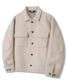 TRILLION（トリリオン）の「ウールエルボーパッチツーポケットボタンジャケット_クリーム（MA-1）」