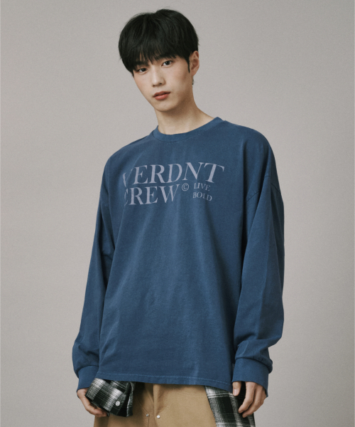 Verdnt（バーダント）の「キャンパスピグメントブロックコア長袖Tシャツ[ブルー]（Tシャツ/カットソー・レディース・ブルー・SMALL/MEDIUM/LARGE）」の3枚目の写真