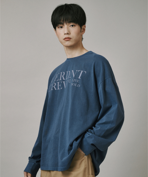 Verdnt（バーダント）の「キャンパスピグメントブロックコア長袖Tシャツ[ブルー]（Tシャツ/カットソー・レディース・ブルー・SMALL/MEDIUM/LARGE）」の4枚目の写真
