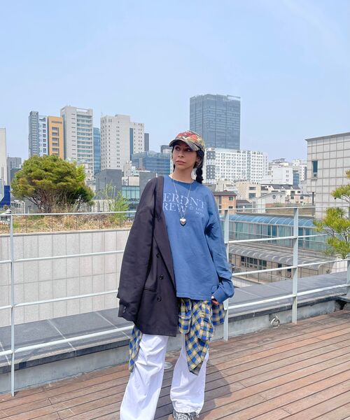 Verdnt（バーダント）の「キャンパスピグメントブロックコア長袖Tシャツ[ブルー]（Tシャツ/カットソー・レディース・ブルー・SMALL/MEDIUM/LARGE）」の11枚目の写真