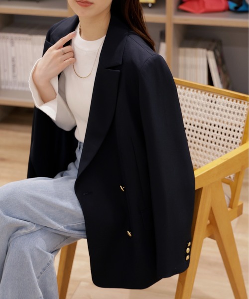 FREE'S MART（フリーズマート）の「◇【お気に入り7000人突破！】ダブルブレストジャケット（テーラードジャケット・レディース・ネイビー/ブラウン系その他/ベージュ系その他・SMALL/MEDIUM）」の6枚目の写真