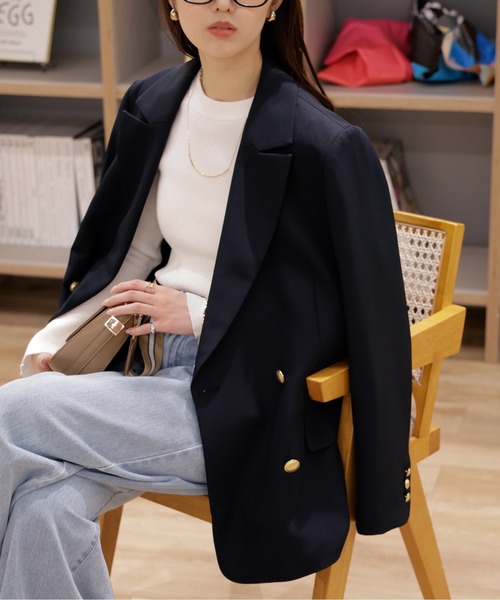 FREE'S MART（フリーズマート）の「◇【お気に入り7000人突破！】ダブルブレストジャケット（テーラードジャケット・レディース・ネイビー/ブラウン系その他/ベージュ系その他・SMALL/MEDIUM）」の7枚目の写真