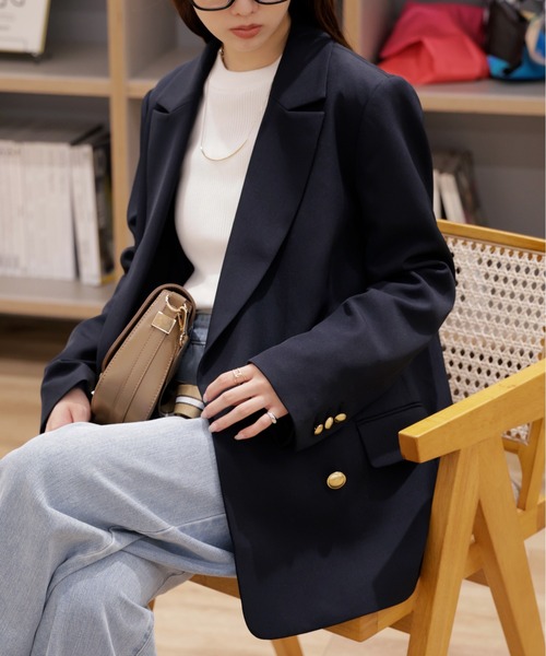 FREE'S MART（フリーズマート）の「◇【お気に入り7000人突破！】ダブルブレストジャケット（テーラードジャケット・レディース・ネイビー/ブラウン系その他/ベージュ系その他・SMALL/MEDIUM）」の8枚目の写真