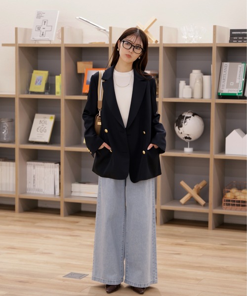 FREE'S MART（フリーズマート）の「◇【お気に入り7000人突破！】ダブルブレストジャケット（テーラードジャケット・レディース・ネイビー/ブラウン系その他/ベージュ系その他・SMALL/MEDIUM）」の10枚目の写真