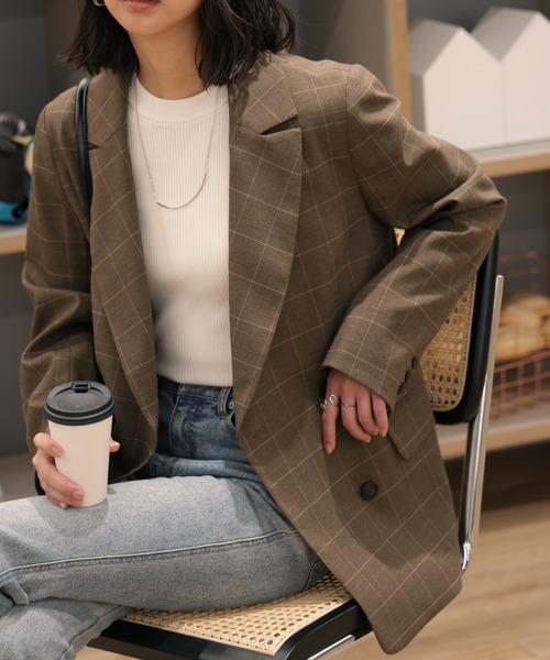 FREE'S MART（フリーズマート）の「◇【お気に入り7000人突破！】ダブルブレストジャケット（テーラードジャケット・レディース・ネイビー/ブラウン系その他/ベージュ系その他・SMALL/MEDIUM）」の18枚目の写真