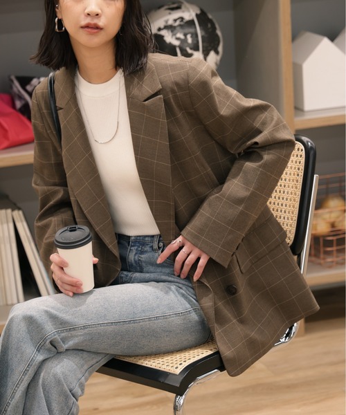 FREE'S MART（フリーズマート）の「◇【お気に入り7000人突破！】ダブルブレストジャケット（テーラードジャケット・レディース・ネイビー/ブラウン系その他/ベージュ系その他・SMALL/MEDIUM）」の19枚目の写真