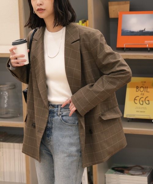 FREE'S MART（フリーズマート）の「◇【お気に入り7000人突破！】ダブルブレストジャケット（テーラードジャケット・レディース・ネイビー/ブラウン系その他/ベージュ系その他・SMALL/MEDIUM）」の22枚目の写真