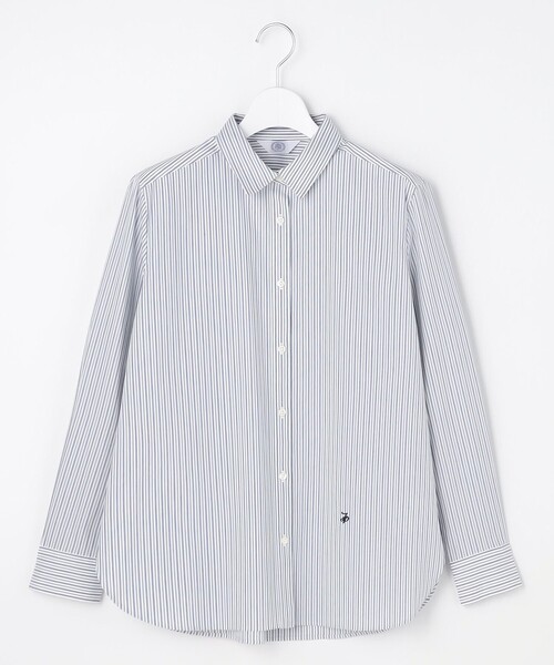 J.PRESS Ladies(J.プレス レディス)の「BEZコットンナイロン ストライプ シャツ ブラウス(シャツ/ブラウス・レディース・ライトグレー系1/ネイビー系1/サックスブルー系1・XS)」の13枚目の写真