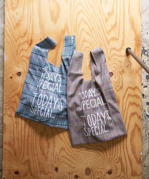 TODAY'S SPECIAL（トゥデイズスペシャル）の「【TODAY'S SPECIAL】CHECK MARCHE BAG M /618992（エコバッグ/サブバッグ・レディース・グレー/ブラウン・FREE）」の3枚目の写真