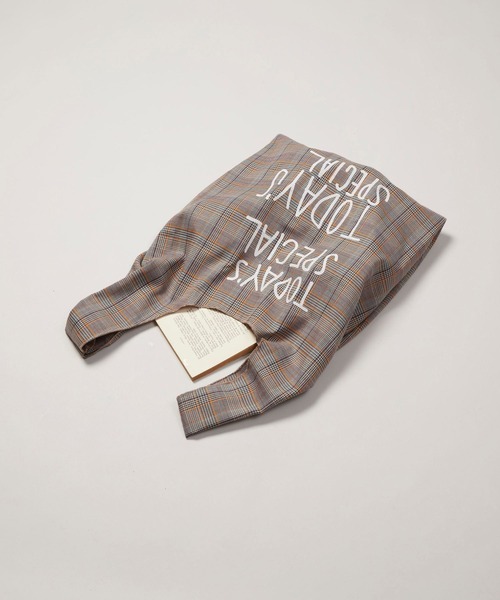 TODAY'S SPECIAL（トゥデイズスペシャル）の「【TODAY'S SPECIAL】CHECK MARCHE BAG M /618992（エコバッグ/サブバッグ・レディース・グレー/ブラウン・FREE）」の9枚目の写真