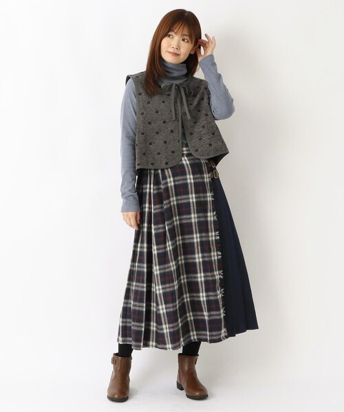 one'sterrace（ワンズテラス）の「ドットジャカードベスト（ベスト・レディース・グレー系4/ブラック系8・02）」の14枚目の写真