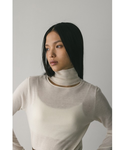 STYLEMIXER(スタイルミキサー)の「2WAYウォッシャブルハイネックオープンニット(ニット/セーター・レディース・ブラック/グレー/ホワイト/ライトカーキ・FREE)」の5枚目の写真