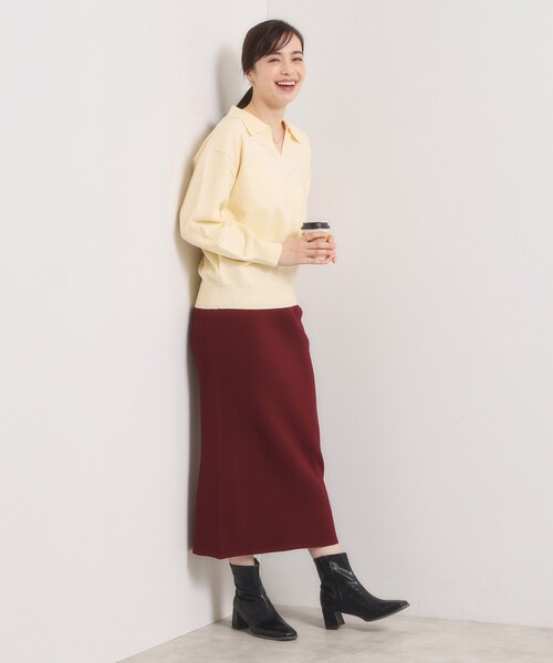 ITS'DEMO（イッツデモ）の「【手洗い可】襟付きニット（ニット/セーター・レディース・グレー/ブラック/アイボリー・00）」の6枚目の写真