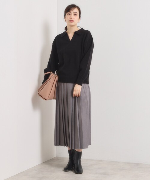 ITS'DEMO（イッツデモ）の「【手洗い可】襟付きニット（ニット/セーター・レディース・グレー/ブラック/アイボリー・00）」の10枚目の写真