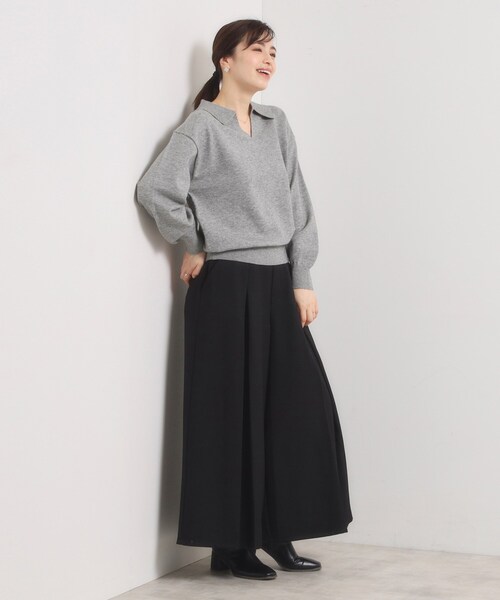 ITS'DEMO（イッツデモ）の「【手洗い可】襟付きニット（ニット/セーター・レディース・グレー/ブラック/アイボリー・00）」の14枚目の写真