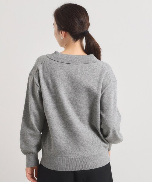 ITS'DEMO（イッツデモ）の「【手洗い可】襟付きニット（ニット/セーター・レディース・グレー/ブラック/アイボリー・00）」の18枚目の写真