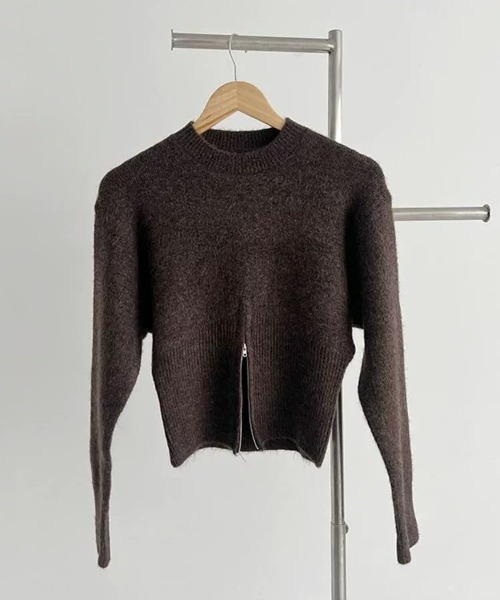 Beststore(ベストストア)の「ショート丈ジップ付きニットトップス(ニット/セーター・レディース・ブラック/グレー/ブラウン/ホワイト・FREE)」の20枚目の写真