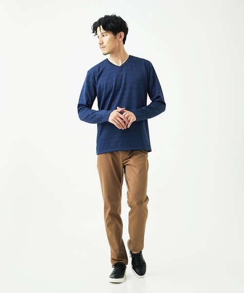 MK MICHEL KLEIN HOMME （エムケーミッシェルクランオム）の「ZIGZAGジャガードカットソー（Tシャツ/カットソー・メンズ・ライトグレー/ネイビー・48/46）」の5枚目の写真