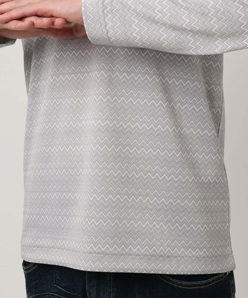 MK MICHEL KLEIN HOMME （エムケーミッシェルクランオム）の「ZIGZAGジャガードカットソー（Tシャツ/カットソー・メンズ・ライトグレー/ネイビー・48/46）」の8枚目の写真