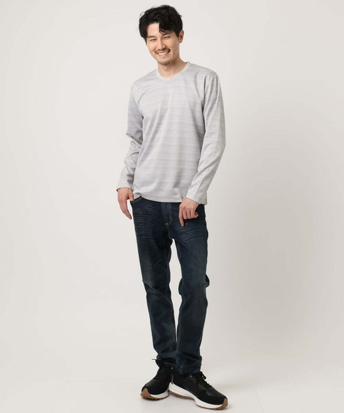 MK MICHEL KLEIN HOMME （エムケーミッシェルクランオム）の「ZIGZAGジャガードカットソー（Tシャツ/カットソー・メンズ・ライトグレー/ネイビー・48/46）」の10枚目の写真