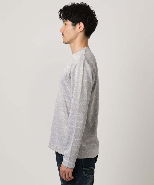 MK MICHEL KLEIN HOMME （エムケーミッシェルクランオム）の「ZIGZAGジャガードカットソー（Tシャツ/カットソー・メンズ・ライトグレー/ネイビー・48/46）」の12枚目の写真