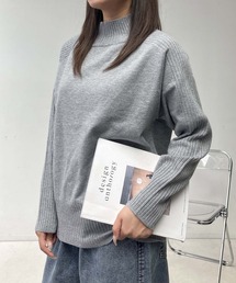 ニット/セーター（グレー/灰色系・ストライプ柄）ファッション通販