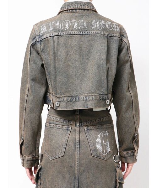 GYDA（ジェイダ）の「STUPID RICH bijouデニムショートGジャン（デニムジャケット・レディース・インディゴブルー/ライトブルー・FREE）」の21枚目の写真