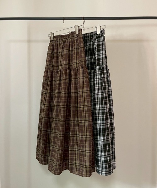 AMAIL（アマイル）の「Flare Check Skirt（スカート・レディース・ブラック/ブラウン・FREE）」の15枚目の写真